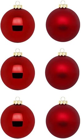 Інге скляні різдвяні кулі / красиві скляні ялинкові кулі / 30 куль в картонній коробці ялинкові прикраси ялинкові прикраси ялинкові кулі (К'янті / темно-червоний блиск / матовий)