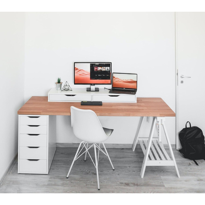 AC Design Їдальні стільці Emanuel, PU/Метал, 2 шт, Білий/Білий, 48,5 x 85,5 x 54 см