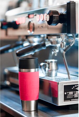 Термокружка Emsa Travel Mug Classic 360 ml, жовта, з рукавом, Quick-Press, 360° відкриття