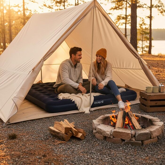 Надувний матрац для кемпінгу та дому AVENLI на 2 особи (203x183x22 см)