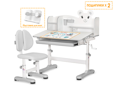 Комплект меблів (стіл + стілець + полиця) Mealux BD-29 Panda XL Grey (арт. BD-29 G)