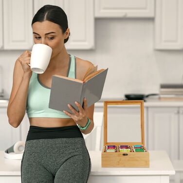 Ящик для чаю Relaxdays з бамбука на 12 відсіків