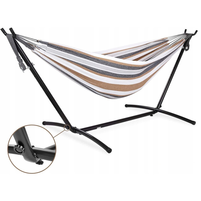 Гамак з стійкою Italform, багатоколірний, навантаження до 150 кг, 260 x 150 см