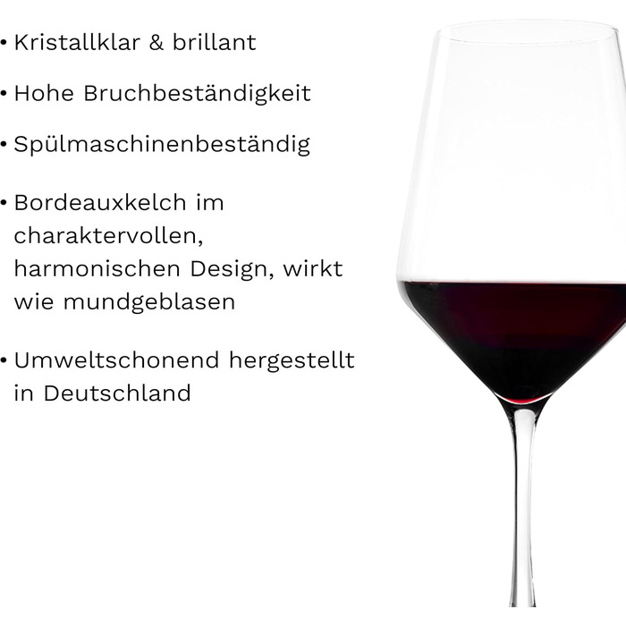 Бокали для червоного вина Stölzle Lausitz Revolution 6 шт, 490 мл - Кришталеві келихи для вина, міцні, для максимальної ароматизації