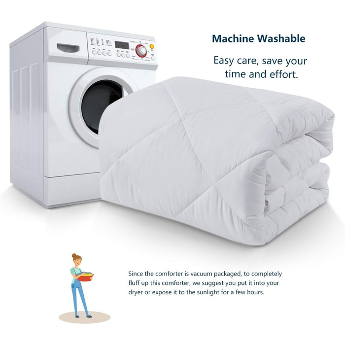 Ковдра CozyLux 200x200 см для всіх сезонів, ковдра з мікрофібри 300gsm, біла, дихаюча, 200x200 см