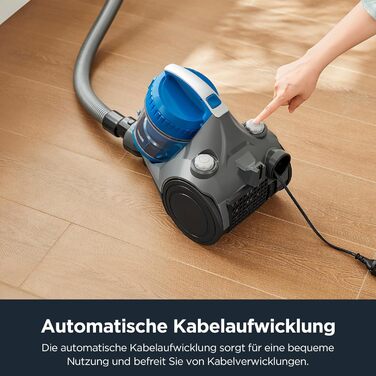 Пылесос Eureka WhirlWind без мешка, потужний, компактний та легкий, для твердих підлог та килимів, HEPA-фільтр, радіус дії 8м, 700W, об'єм 1,5л, блакитний