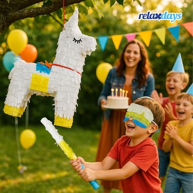 Набір для піньяти Relaxdays Лама: паличка та маска