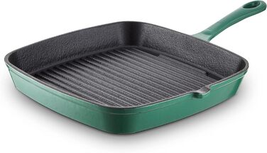 Сковорода-гриль Barbary & Oak BO800256GRN з емальованим покриттям, 23 см, зелений