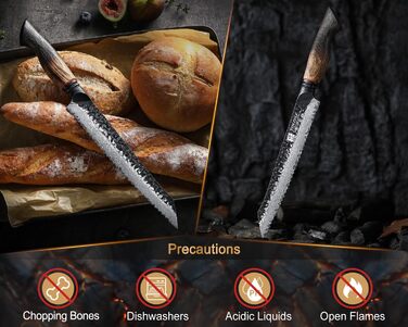 Ніж кухарський XINZUO Damaststahl серії Mo, 19.3 см - професійний, з лезом з дамаської сталі, кухонний ніж, мультифункціональний, з ергономічною ручкою з білого дуба