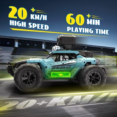 RC Truck DEERC 1:16 з камерою 1080P, WiFi, 2 акумулятори, 60 хв роботи, позашляховик для дітей та дорослих (36W)