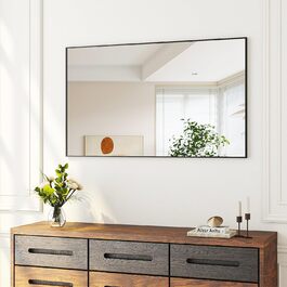 Дзеркало для ванної кімнати Boromal 100x60 см, чорне, вертикальне/горизонтальне, модель Jc