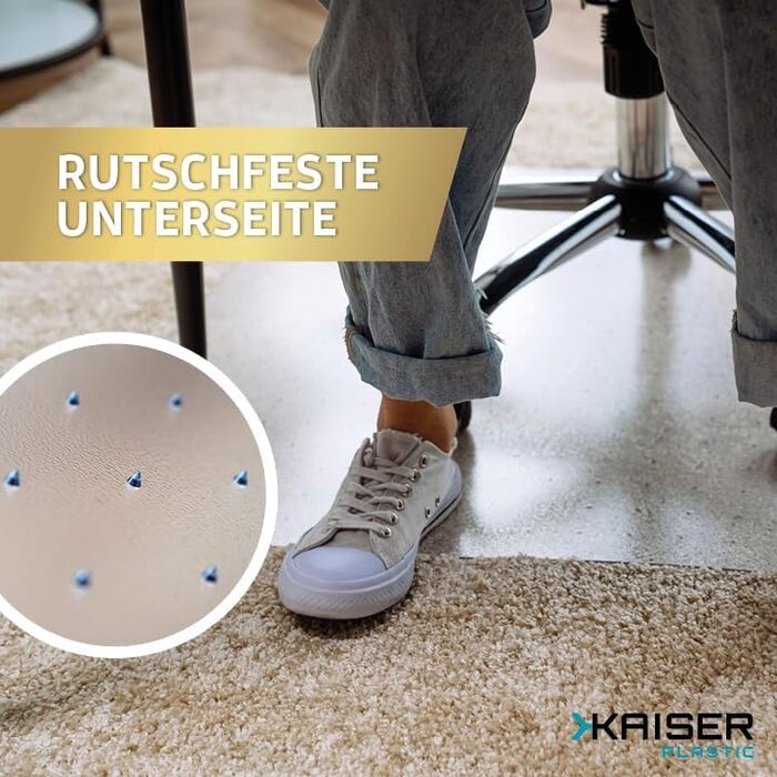 Килимок для стільця Kaiser Plastic з полікарбонату, Made in Germany, для килимового покриття, 90 x 120 см, прозорий, класичний