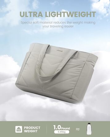 Сумка для ноутбука LOVEVOOK 15.6 дюймів, жіноча, shopper, велика, для роботи, навчання, універсальна, сіра, зелена