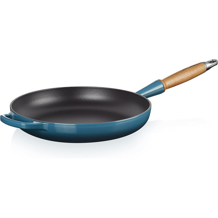 Сковорода Le Creuset Signature з чавуну з дерев'яною ручкою, 28 см, Deep Teal