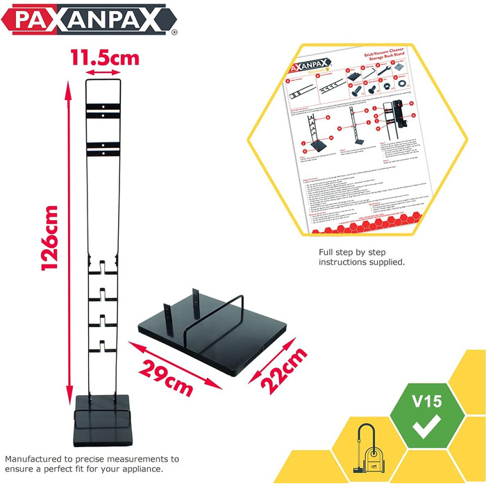 Підставка для акумуляторного пилососа Paxanpax PFC76418 для Dyson V15, окремо стояча, темно-сірий