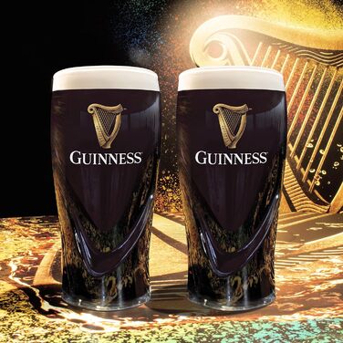 Пивні келихи Guinness Glas набір з 2 шт 568 мл з логотипом та арфою - оригінальні склянки для пива