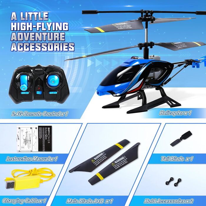 RC Гелікоптер на радіокеруванні 2.4G з LED підсвіткою для дітей та підлітків 8-12 років