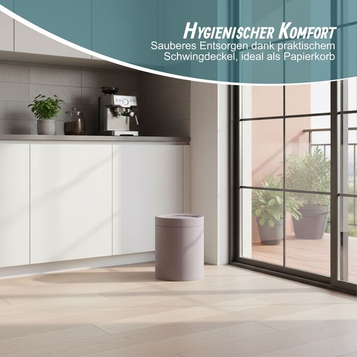 Відро для сміття Relaxdays з кришкою-качалкою, 13 літрів