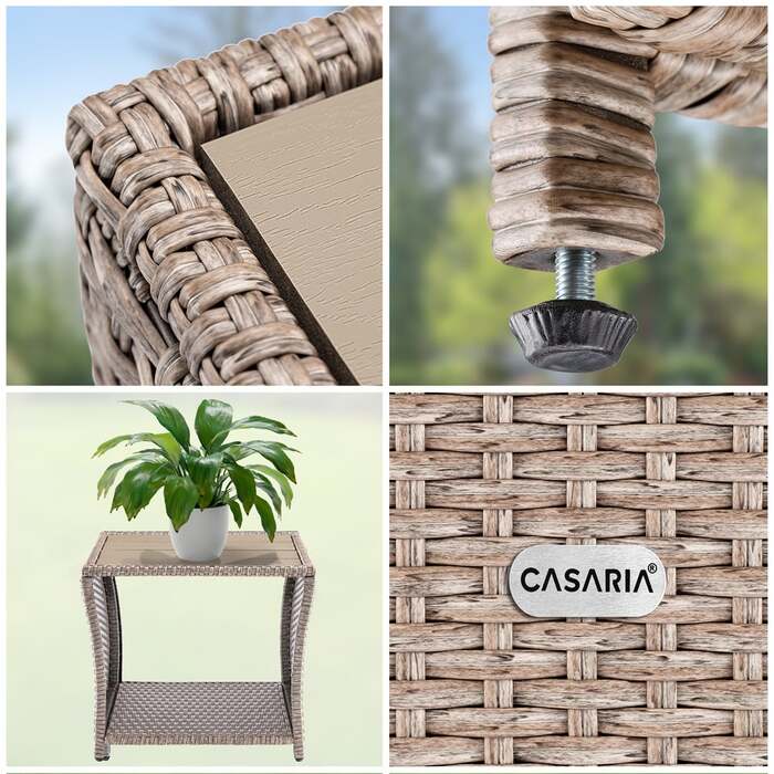 Столик з полі ротанга Vedis Cream 45x45x40см