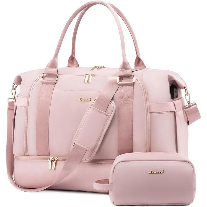 Спортивна сумка LOVEVOOK для подорожей, жіноча, 37L, рожева: Weekender, культ. сумка, відділення для взуття та мокрих речей