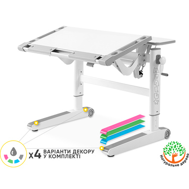Дитячий стіл Mealux Ergowood M Multicolor W (арт. BD-800 W/MC)