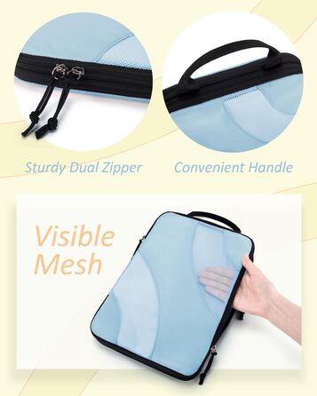 Набір компресійних органайзерів для подорожей BAGSMART для валізи та ручної поклажі, 6 шт, Rose (Baby Blue)