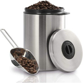 Кавова банка Xavax для кавових зерен вагою 1 кг (герметичний контейнер для кавових зерен з кавовим ковшем, баночка для ароматизаторів з нержавіючої сталі, в наявності