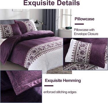 Комплект постільної білизни WONGS BEDDING 135x200 см, 2 шт. и, мікрофібра, фіолетова, на блискавці