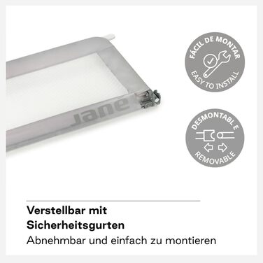 Дитяче ліжечко манеж Jané Klappbares 110 см, сіре - складне, високе, дихаюче, з сумкою для транспортування