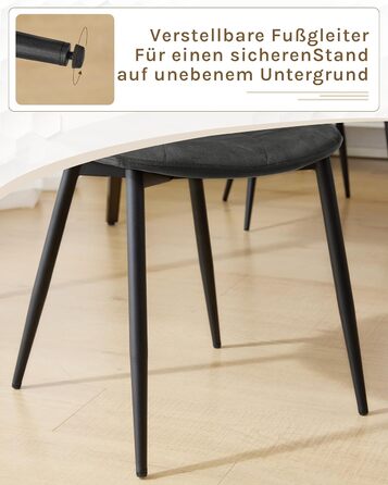 Крісла для їдальні Lestarain з підлокотниками, для кухні, вітальні, оббивка з велюру, металевий каркас, ергономічний дизайн, темно-зелений колір (темно-сірий), набір 2 шт.