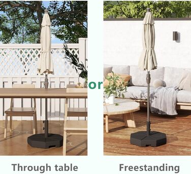 Обтяжувач для парасольки Helios&Hestia Robuster, 50,8 кг, чорний, пластиковий, для вулиці, тераси, ринку