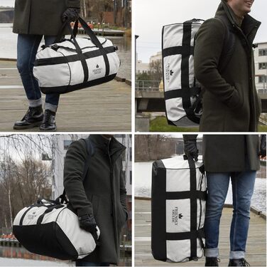 Водонепроникна дорожня сумка Friendly Swede Duffle Bag Рюкзак - 30 л / 60 л / 90 л - речовий мішок, речовий сухий мішок з функцією рюкзака - SANDHAMN білий, 60л