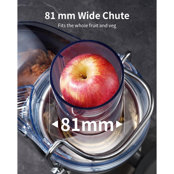 Електричний соковитискач GDOR 1300W для овочів та фруктів, 1250 мл, срібний