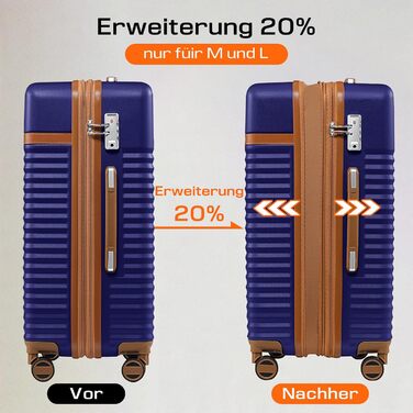 Набір валіз Joyway 5 предметів з ABS пластику, розширюваний, з TSA замком та 4 колесами (Marineblau)