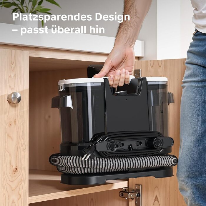 Низькошумовий волого-пилосос 450W для чищення килимів, меблів та авто. Потужність всмоктування 13500Pa, великий бак та довгий кабель. Ідеально для килимів, диванів, меблів, сходин, авто та передпосів. Білий (чорно-білий)