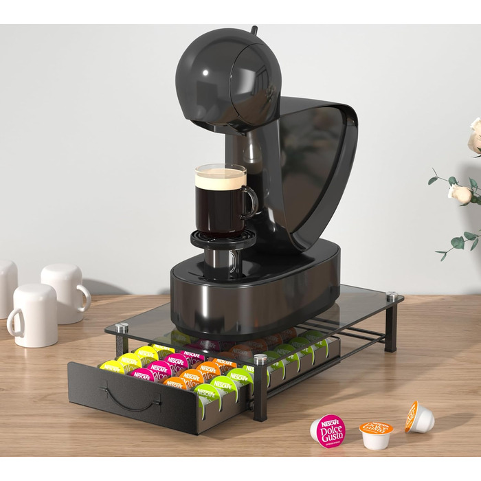 Тримач для капсул Vertuo та Nespresso: органайзер на 90 капсул, сірий метал, для кухні