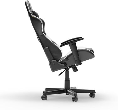 Крісло геймерське DXRacer Formula L з PVC шкірою, чорно-біле, ергономічне, для ПК (FD23)