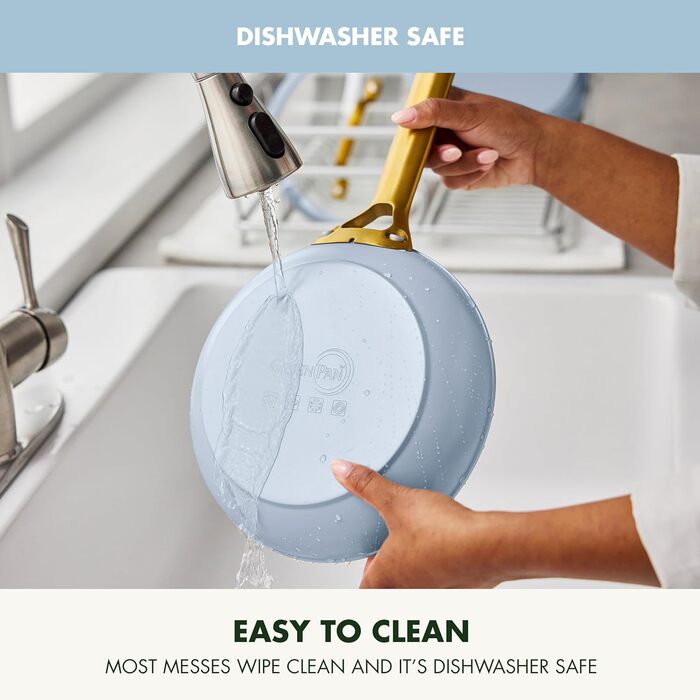 Набір сковорідок GreenPan з антипригарним покриттям, 25.4 см та 30.5 см, кераміка, без PFAS, нержавіюча сталь, для духовки та посудомийної машини, колір мох, 10' та 12' сковорода