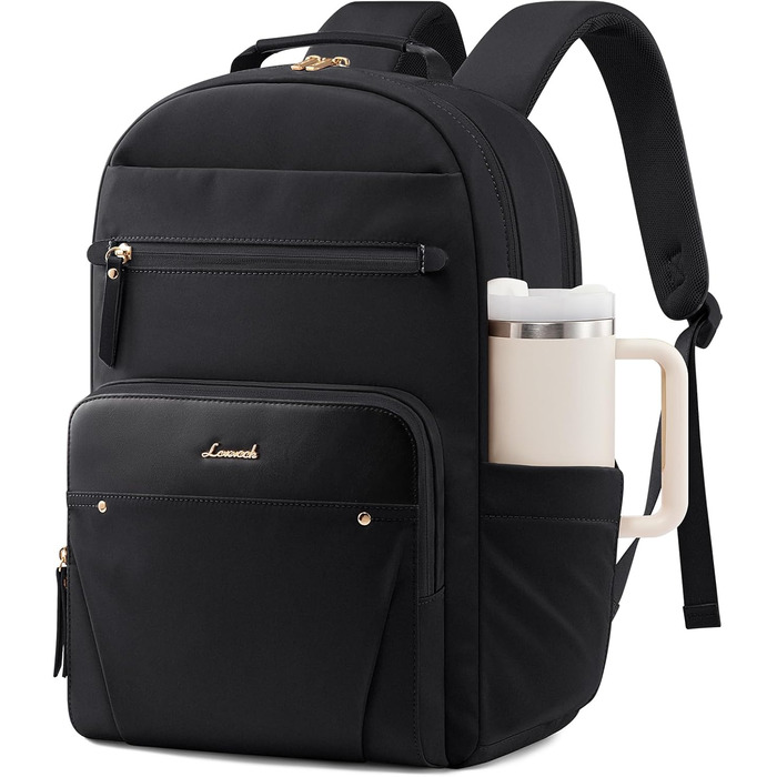 LOVEVOOK Рюкзак для ноутбука, чорний, 15.6 дюймів: водонепроникний, для роботи, навчання, подорожей