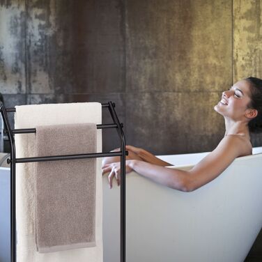 Підставка для рушників Relaxdays з 3-ма підлокотниками, чорного кольору