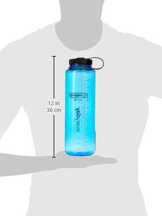 Пляшка для води Nalgene HDPE, широкий мундштук, без бісфенолу А, 1,42 л, унісекс для дорослих, синя 4 упаковки