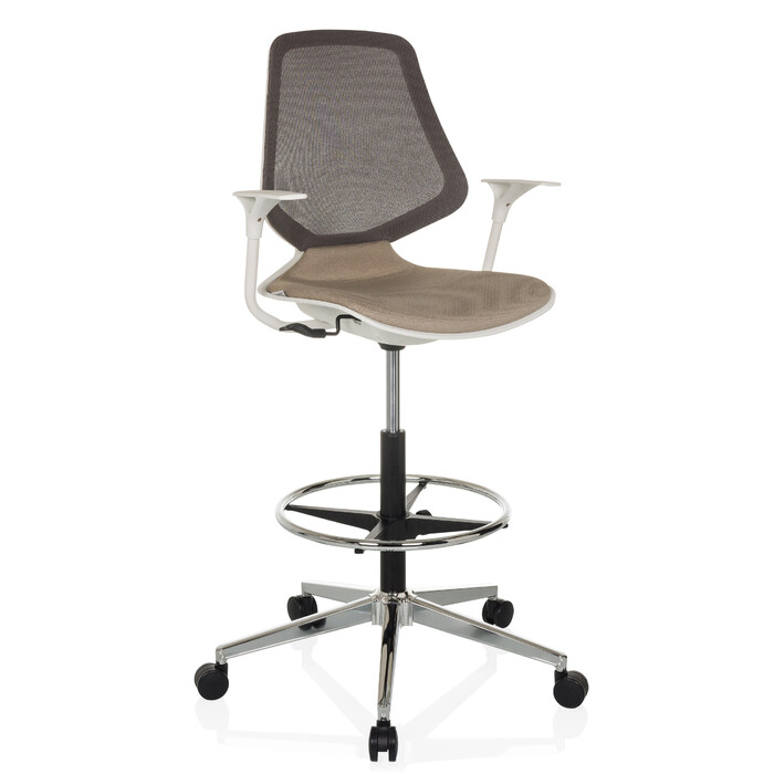 Офісне крісло / Барний стілець TOP WORK STYLE, тканина бежевого кольору, hjh OFFICE