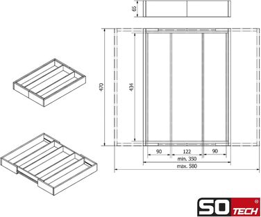 Підставка для столових приборів Orga-Box III BAMBUS 40-60 см для кухонь Nobilia з серпня 2012 року