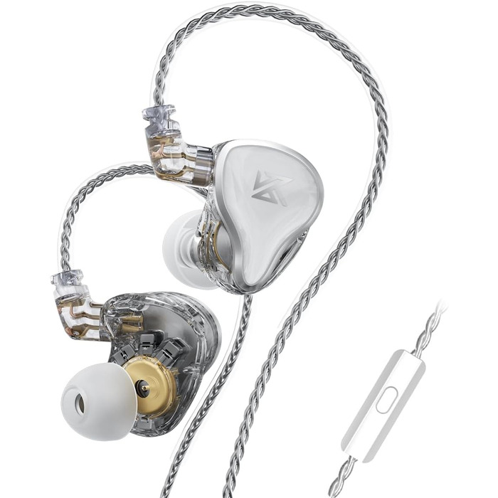 Навушники KEEPHIFI KZ ZAS IEM 16 ОД гібридні 7BA1DD у вушних моніторах з мікро, білим