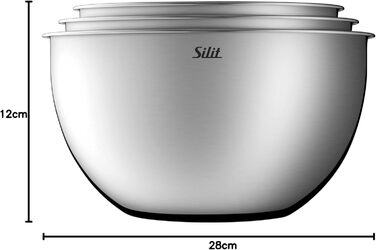 Набір кухонних мисок Silit 3 шт. з нержавіючої сталі, мультифункціональні (для замішування, салатів, подачі), стікліть