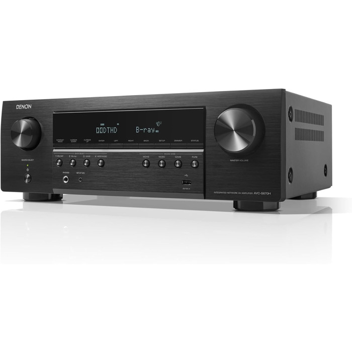 Канальний AV-ресивер Denon AVC-S670H, 8K HDMI, Bluetooth, Wi-Fi, HEOS, Alexa, Чорний, 5.2-