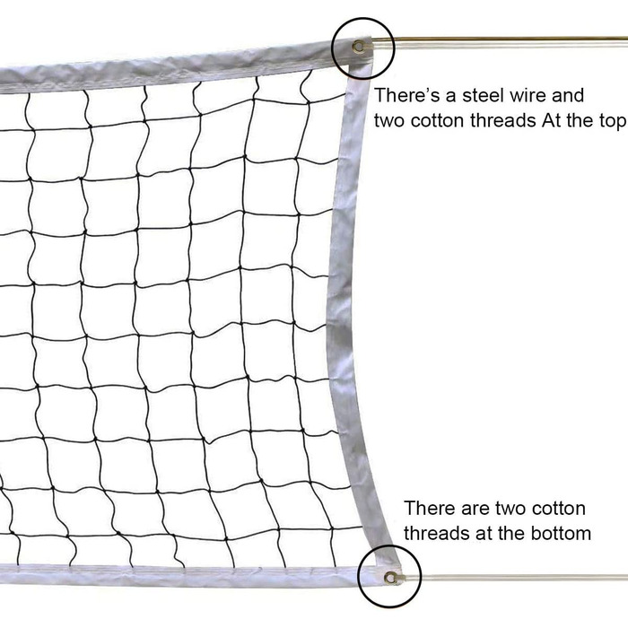 Волейбольна сітка SIVENKE, складна стандартна сітка для волейболу розміром 9,5 м х 1 м, змінна Спортивна сітка для саду/пляжу, волан, тенісу, волейболу, включаючи. Торба