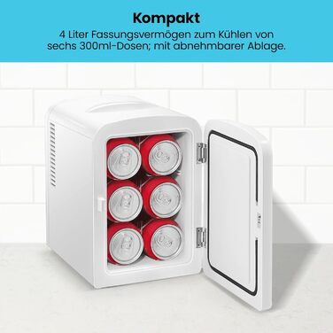 Chefman Iceman: Міні-холодильник з обігрівом, 4 літри, 6 відділень для косметики, перекусів, макіяжу, AC/DC, для дому/авто/спальні