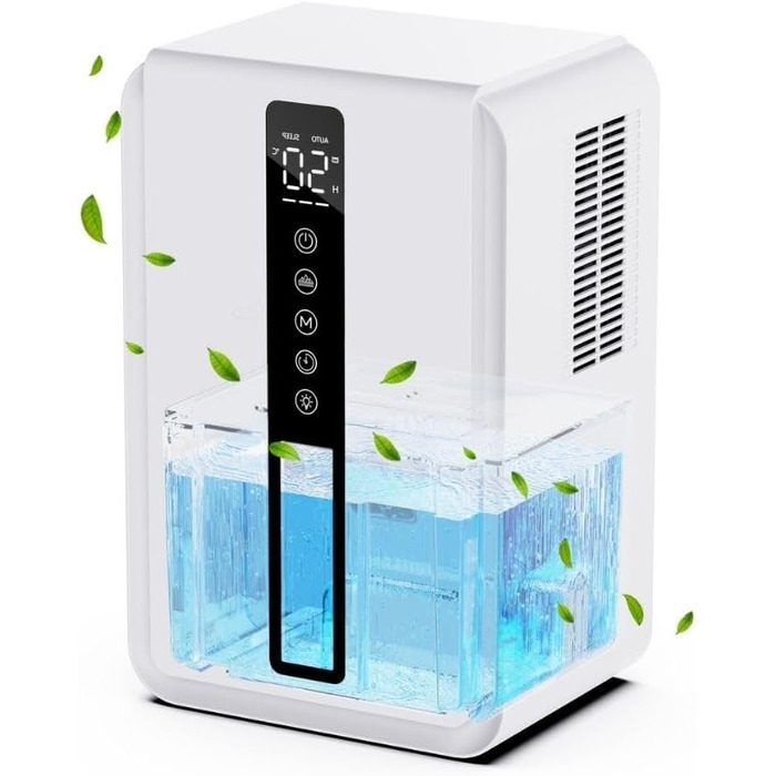 Електричний осушувач повітря 2500 мл, 3 швидкості, 2 режими, таймер 48 год, авто-стоп, захист від замерзання, для спальні та ванної кімнати