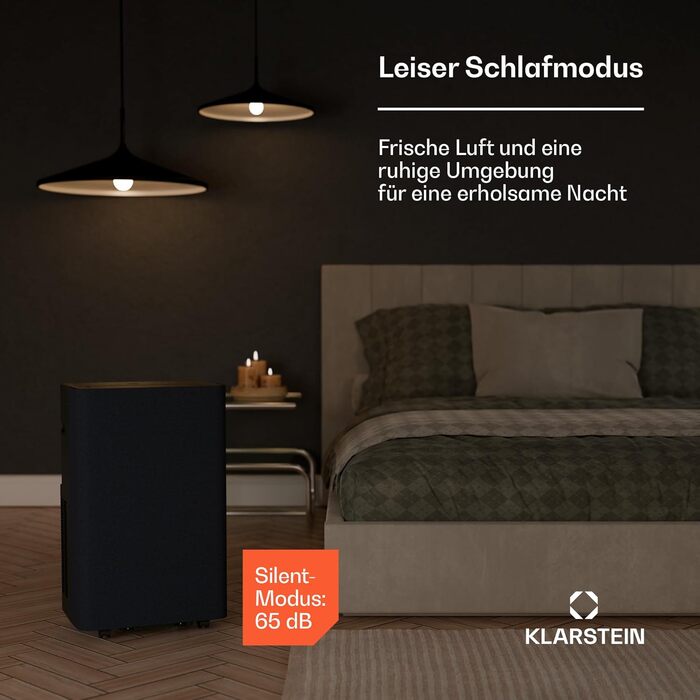 Klarstein AireLux: Мобільний кондиціонер 14000 BTU, до 51 м², керування через додаток та голосовий помічник, 4-в-1 (охолодження, осушувач, вентилятор, нічний режим), тихий, темно-сірий